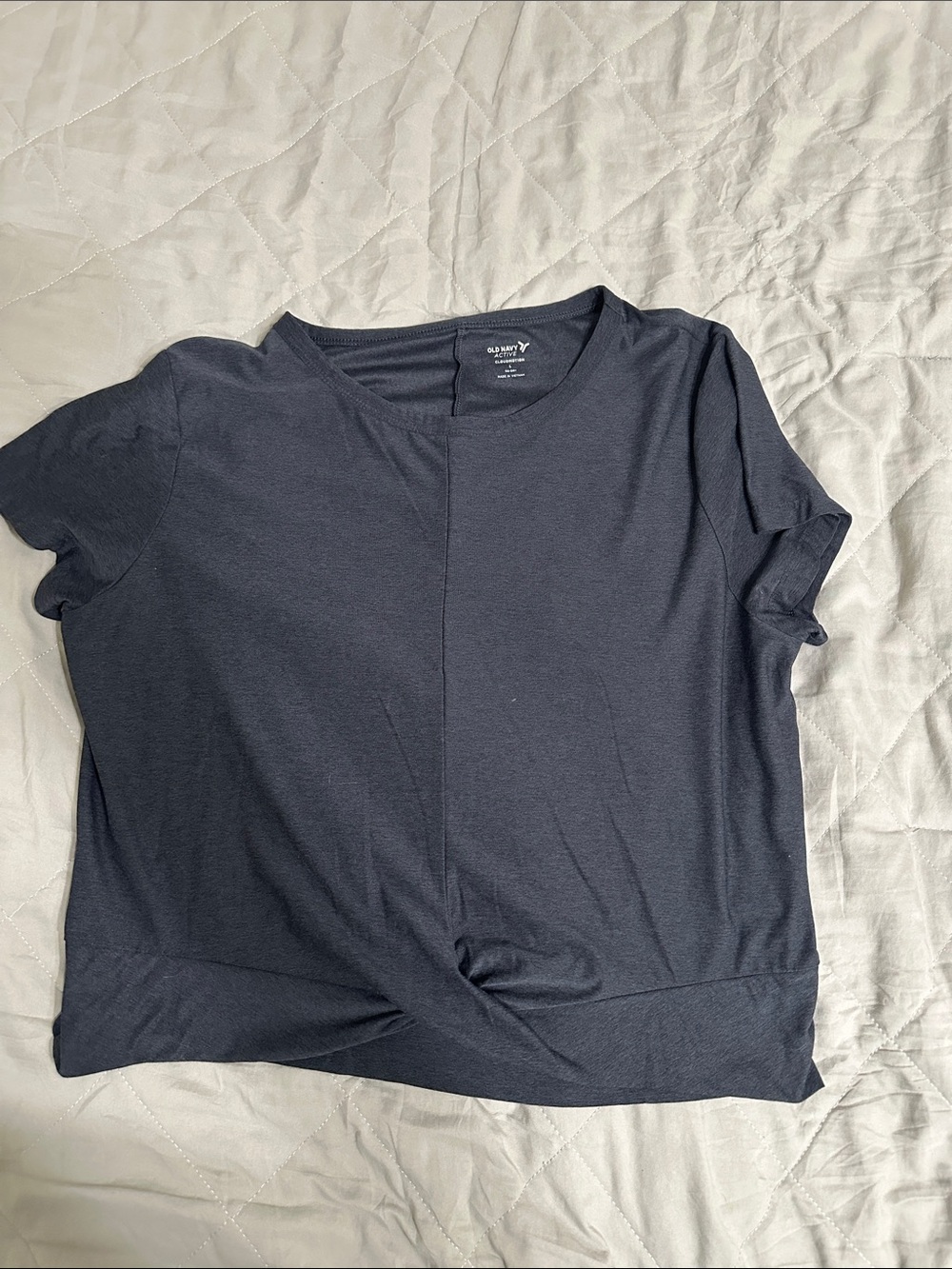 Old Navy Women's Dark Gray Short Sleeve Knot Hem Tee